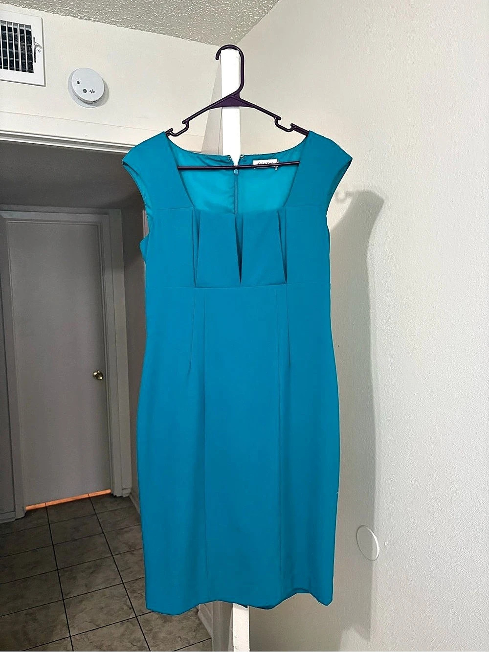 Calvin Klein turquoise Sleeveless Midi Dress